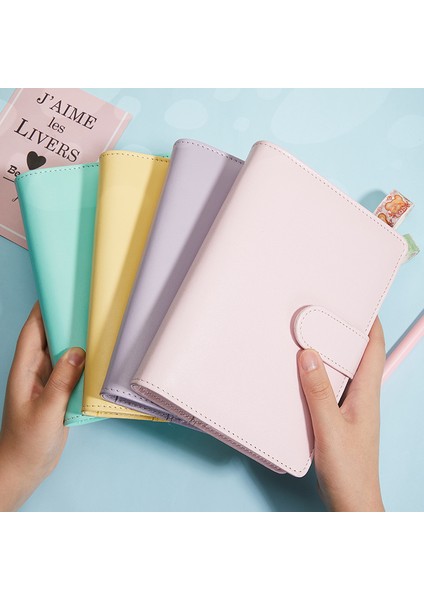 Dizüstü Bilgisayar Çekirdeği-Çizgi Stili A6 Suni Deri Gevşek Yaprak Defter Kapağı Makaron Rengi Kendin Yap Ajanda Planlayıcı Kapağı 6 Halkalı Defter Kapağı Kırtasiye (Yurt Dışından) fiyatları