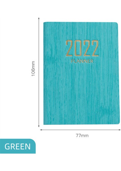 Yeşil Stil A7 Yıl Planlayıcı Ingilizce Versiyon 365 Gün Ajanda Organizatörü A7 Defter Zaman Not Defteri Hatırlatma Kitabı Öğrenci Malzemeleri (Yurt Dışından)