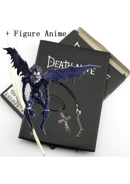 No.8 Stili A5 Ölüm Defteri Seti A5 Anime Death Note Defter Seti Deri Günlük ve Kolye Tüy Kalem Defter Death Note Pad Hediye Için D40 (Yurt Dışından)