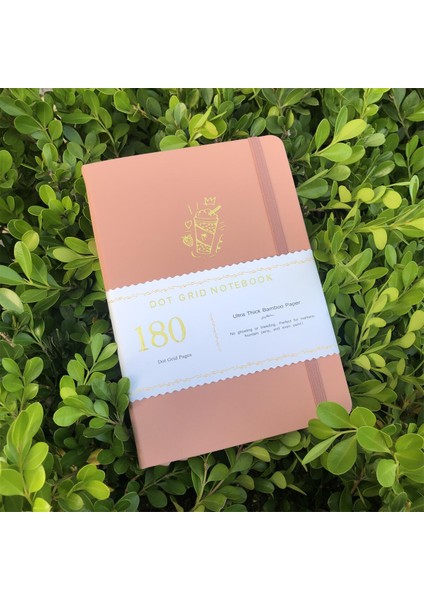 Pembe Stil 180GSM Bambu Kağıt 180GSM Noktalı Defter Nokta Izgara Günlük Suluboya Defteri Kalınlaştırılmış Bambu Kağıdı Yaşlara Uygun Su Geçirmez Kumaş Kapaklı (Yurt Dışından)