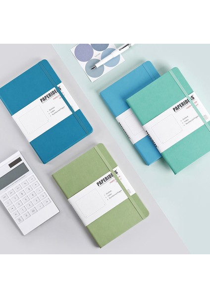 Tian Lan Stili Sert Kapaklı A5 Noktalı Defter 100G 5.7x8 Retro Bantlı Şeker Renkli Günlük Defter Ajandası Bujo (Yurt Dışından)