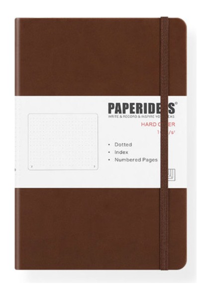 Kahverengi Tarzı Sert Kapaklı A5 Noktalı Defter 100G 5.7x8 Retro Bantlı Şeker Renkli Günlük Defter Ajandası Bujo (Yurt Dışından)