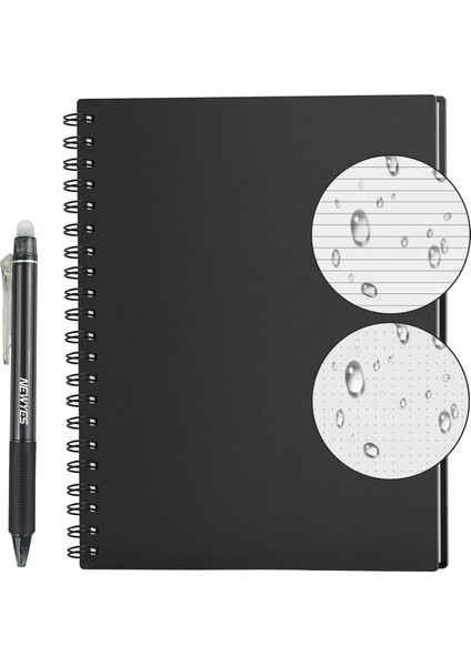 A4-Nokta Çizgili Siyah Stil Yenilikçi Yeniden Kullanılabilir Defter A4 Silinebilir Tel Spiral Defter Çizim Defterleri Uygulama Depolama Ofis Çocuk Hediye (Yurt Dışından)