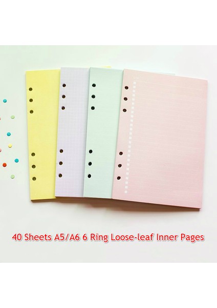 Mor Çizgi Stili A5 40 Sayfa A5A6 6 Halkalı Spiral Defter Renkli Dolgu Kağıdı El Kitabı Iç Sayfalar Iç Çekirdek Kawaii Kırtasiye Okul Malzemesi (Yurt Dışından)