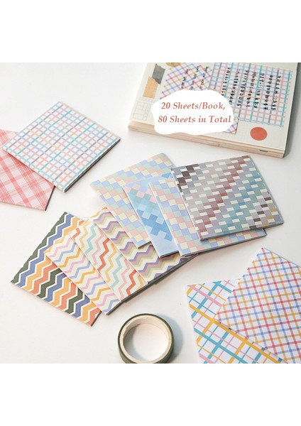 B Tarzı 80 Sayfa Sevimli Jk Izgara Çizgili Yapışkan Notlar Memo Pad Scrapbooking Dıy Malzeme Kağıt Sanat El Sanatları Notlar Mesaj Almak (Yurt Dışından)