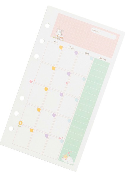 45 Adet-01 Tarzı 45 Sayfa A6 Defter Kağıdı Yenileme 6 Delikli Spiral Ciltli Sevimli Tavşan Ayı Içindekiler Günlük Aylık Haftalık Ajanda (Yurt Dışından)