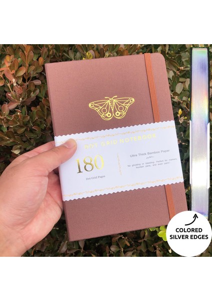 Kahverengi Tarzı 180GSM Bambu Kağıt Buke A5 Noktalı Ajanda Bujo Nokta Izgara Defter, 180GSM Bambu Kalın Beyaz Kağıt, 5*5mm Noktalı Sayfalar Su Geçirmez Sert Kapak (Yurt Dışından)