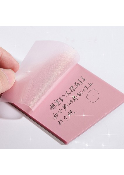 Sarı 76MMX76MM Stili 50 Sayfa Yaratıcı Şeffaf Pet Not Defteri Yapışkan Notlar Planlayıcı Sticker Okul Malzemeleri Kawaii Kırtasiye (Yurt Dışından)