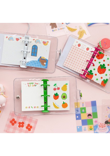 Turuncu Kapak Stili Yaratıcı Sevimli Şeffaf 3 Yüzük Mini Halka Defter Öğrenci Taşınabilir Not Defteri Halka Bağlayıcı Kawaool Malzemeleri (Yurt Dışından) fiyatları