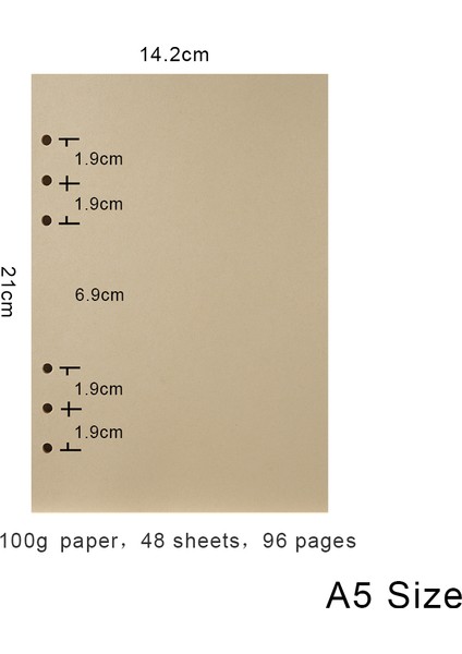 A5 Kraft Boş Stili Yüksek Halka Cilt Defter A5 Kişisel A6 A7 A8 Boyutu Ek Yenilemeleri Gevşek Yaprak Spiral Günlük Planlayıcı Iç Çekirdek 100G Kağıt (Yurt Dışından)
