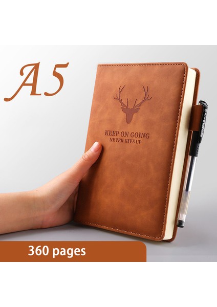 Açık Turuncu Kahverengia5 Stili A4 Defter Ultra Kalın Kalınlaştırılmış Not Defteri Iş Yumuşak Deri Toplantı Kayıt Defteri Ofis Günlüğü Sketchbook Öğrenciler Sevimli (Yurt Dışından)