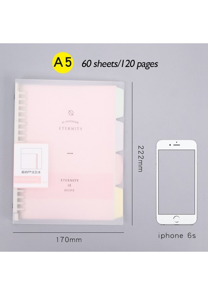 A5 Pembe Tarzı B5 A4 A5 Yüksek Kapasiteli Halka Defteri Not Defteri Spiral Defter Kağıt Günlük Çıkarılabilir Basit Kalınlaştırılmış Spiral Kabuk Defter (Yurt Dışından)