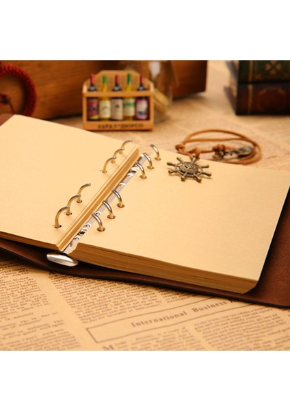 Kırmızı Stil Orta 130X185MM Retro Spiral Defter Günlük Not Defteri Vintage Korsan Çapalar Pu Deri Not Defteri Değiştirilebilir Kırtasiye Hediye Seyahatçi Günlüğü (Yurt Dışından) indirimleri