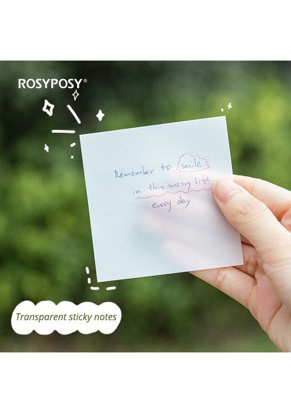 7.6cm Tarzı 50 Yaprak Kawaii Ins Tarzı Serisi Şeffaf Yapışkan Not Basit Süper Yapışkan Yazı Memo Pad Dekorasyon Okul Ofis Malzemeleri (Yurt Dışından)