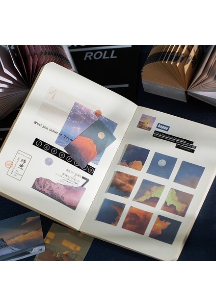 D-400 Yaprak Stili Manzara Scrapbooking Günlüğü Defteri Dergi Koleksiyon Malzemesi Ofis Okul Malzemeleri Not Defteri Etiket Kitabı (Yurt Dışından) fırsatları