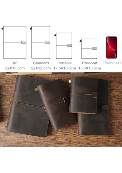 Siyah Stil Taşınabilir 17.5X11CM Moterm Sıcak Satış 100% Hakiki Deri Defter El Yapımı Vintage Sığır Derisi Günlük Dergi Sketchbook Planlayıcı Tn Seyahat Defteri Kapağı (Yurt Dışından) indirimleri