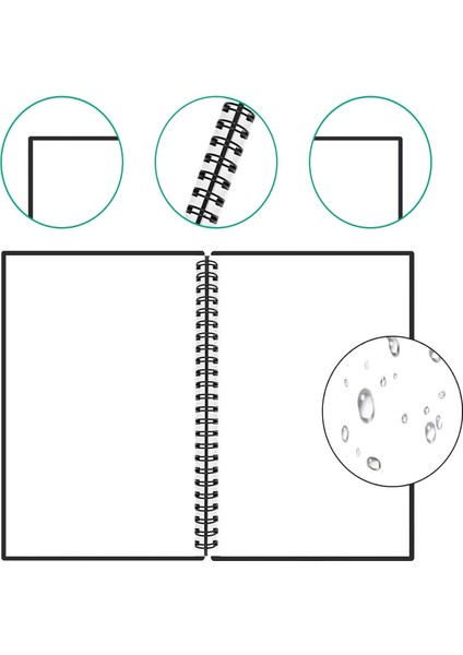 C A4 Boş Sayfa Stili A4 A4 Boş Sayfa Silinebilir Yeniden Kullanılabilir Akıllı Yazma Defteri Siyah Su Geçirmez Kağıt Otomatik Tarama Kişiselleştirilmiş Hediye Tel Bağlı Spiral Notlar (Yurt Dışından)