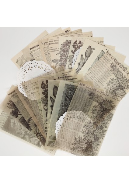 No.8 Stili Vintage Karışık Kağıt Koleksiyonu Scrapbooking Günlüğü Malzeme Kart Yapımı Kendin Yap Retro Botanik Enstitü Yaratıcı Not Defteri Kırtasiye (Yurt Dışından)
