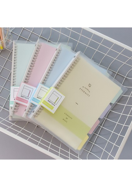 A5 Pembe Tarzı B5 A4 A5 Yüksek Kapasiteli Halka Defteri Not Defteri Spiral Defter Kağıt Günlük Çıkarılabilir Basit Kalınlaştırılmış Spiral Kabuk Defter (Yurt Dışından)