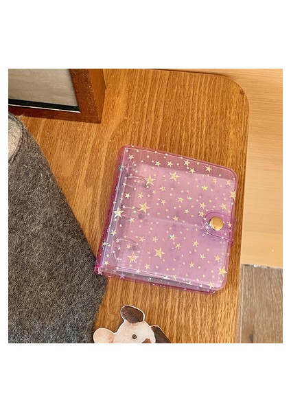 Mor Tarzı Mınkys Yeni Gelen Kawaii Parıltılı Yıldız Kpop Fotoğraf Kartları Toplama Kitabı 3 Yüzük Bağlayıcı Kartlar Organizatör Kitap Kırtasiye (Yurt Dışından)