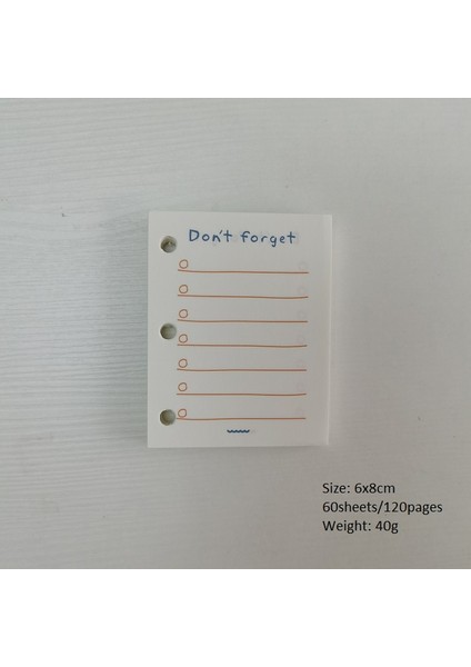 Stili Unutma 6X8CM Mini Renkli Dolma Kağıtlar 3 Delikli Gezgin Defter Içi Kağıtlar Izgara Boş 60 Sayfa (Yurt Dışından)