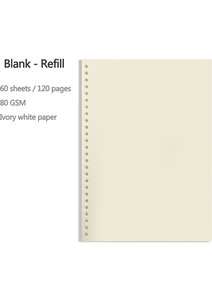 Boş Dolum Stili A5 20DELIK A5 B5 20 Delikli Defter Dolumu 60 Sayfa Spiral Bağlı Kağıt Içinde Indeks Nokta Izgaralı Boş Connell Kırtasiye (Yurt Dışından)