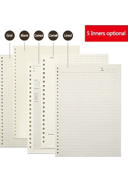 Boş Dolum Stili A5 20DELIK A5 B5 20 Delikli Defter Dolumu 60 Sayfa Spiral Bağlı Kağıt Içinde Indeks Nokta Izgaralı Boş Connell Kırtasiye (Yurt Dışından)