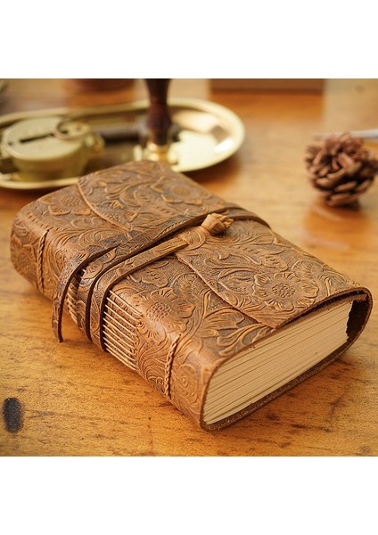 A3 Stili Kalın Deri Günlük Kitap Boş Kağıt Defter El Yapımı Kapaklı Defter (Yurt Dışından) fiyatları