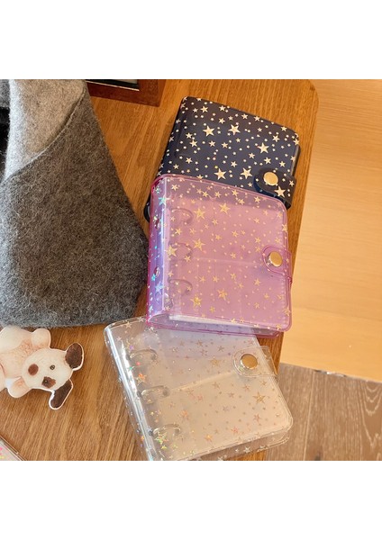 Mor Tarzı Mınkys Yeni Gelen Kawaii Parıltılı Yıldız Kpop Fotoğraf Kartları Toplama Kitabı 3 Yüzük Bağlayıcı Kartlar Organizatör Kitap Kırtasiye (Yurt Dışından) fırsatları
