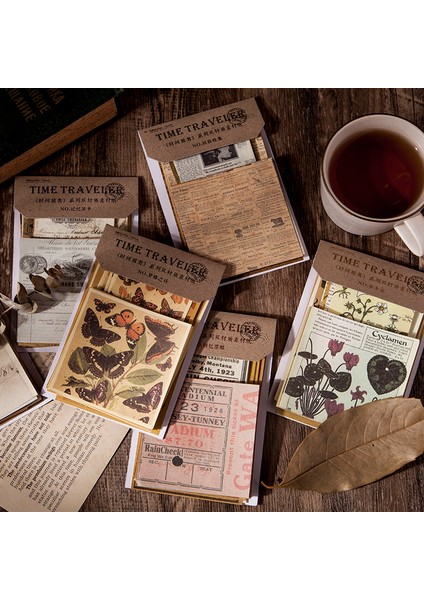 Bir Stil Dimeets Zaman Yolcusu Serisi Retro Karışık Malzemeli Stickerlar Scrapbooking Günlük Tutma Dekorasyon Yapma Seyahat Günlüğü Kırtasiye (Yurt Dışından) fiyatları