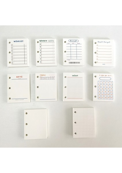 Bugün Stil 6X8CM Mini Renkli Dolma Kağıtlar 3 Delikli Gezgin Defter Içi Kağıtlar Izgara Boş 60 Sayfa (Yurt Dışından)
