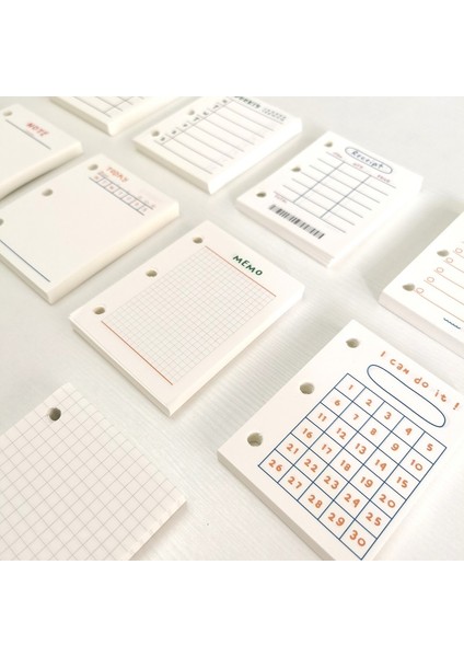 Bugün Stil 6X8CM Mini Renkli Dolma Kağıtlar 3 Delikli Gezgin Defter Içi Kağıtlar Izgara Boş 60 Sayfa (Yurt Dışından)