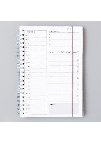 Günlük Plan Stili Yeni Defter Ajanda Günlük Haftalık Aylık Plan Spiral Organizatör A5 Not Defterleri Aylık Şeffaf Program Ajanda Planlayıcı (Yurt Dışından)