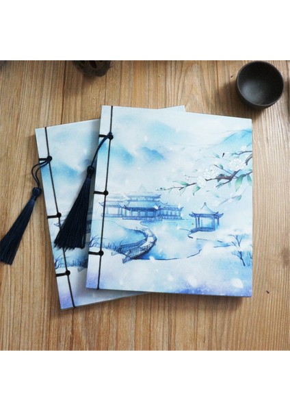 Bir Stil Yaratıcı Vintage Defter Çin Tarzı Defter Retro Püsküllü El Yapımı Defter Günlük Kitap Kırtasiye Okul Malzemeleri (Yurt Dışından)