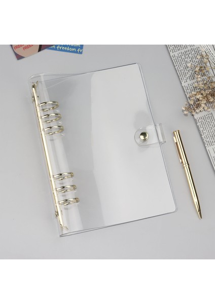 Altın-30 mm Yüzük Stili A5 Köpekbalığı A5 A6 Binder Kapak Pp Yumuşak Organizer Günlük Halka Bullet Şeffaf Kılıf Gezi Defteri Ajanda Kırtasiye Malzemeleri (Yurt Dışından) modelleri