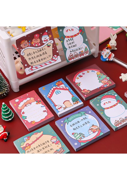 B Tarzı Öğrenci Karikatür Sevimli Noel Not Defteri Kawaii Baba Noel Kar Topu Mesaj Etiketi N Kez Okul Ofis Not Defteri (Yurt Dışından) fiyatları