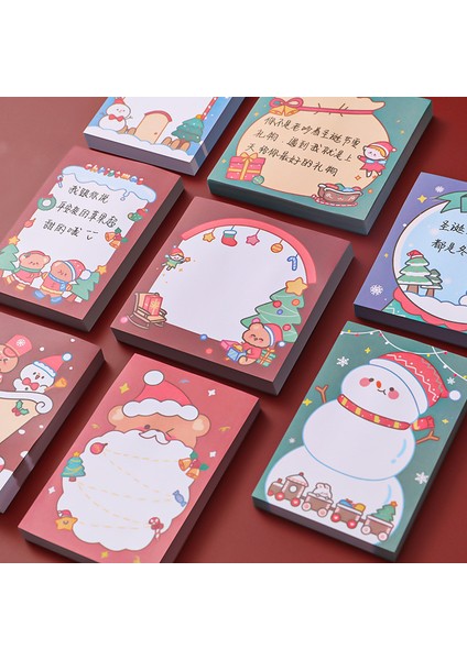 B Tarzı Öğrenci Karikatür Sevimli Noel Not Defteri Kawaii Baba Noel Kar Topu Mesaj Etiketi N Kez Okul Ofis Not Defteri (Yurt Dışından) fırsatları