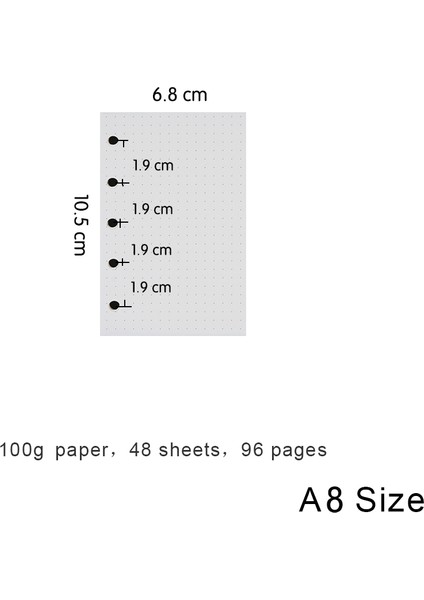 A8 Nokta Izgara Stili Yüksek Halka Cilt Defter A5 Kişisel A6 A7 A8 Boyutu Ek Yenilemeleri Gevşek Yaprak Spiral Günlük Planlayıcı Iç Çekirdek 100G Kağıt (Yurt Dışından)