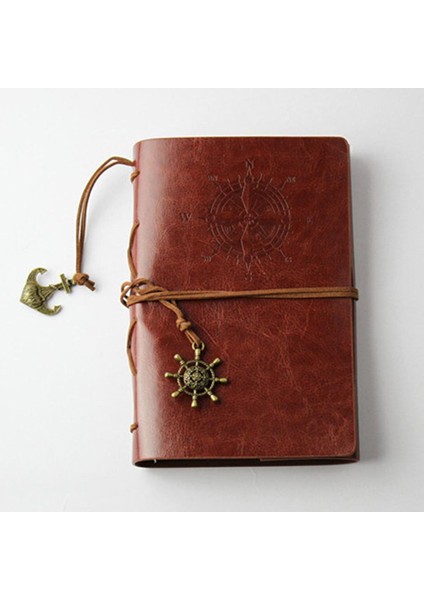 Çikolata Tarzı Retro Spiralli Defter Günlük Vintage Korsan Çapa Pu Deri Not Defteri Seyahatçi Dergi Defteri Kırtasiye Hediye (Yurt Dışından)