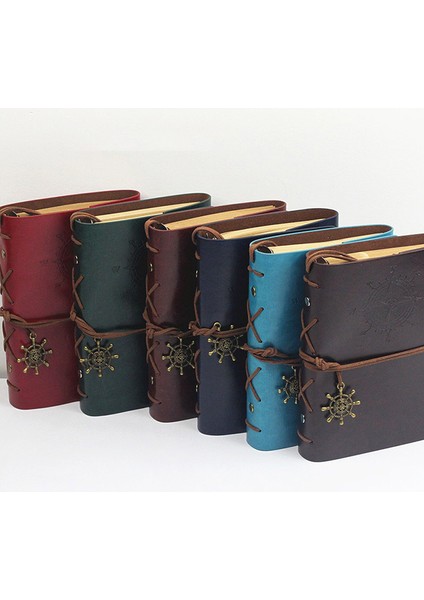 Çikolata Tarzı Retro Spiralli Defter Günlük Vintage Korsan Çapa Pu Deri Not Defteri Seyahatçi Dergi Defteri Kırtasiye Hediye (Yurt Dışından)