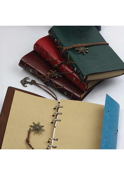 Çikolata Tarzı Retro Spiralli Defter Günlük Vintage Korsan Çapa Pu Deri Not Defteri Seyahatçi Dergi Defteri Kırtasiye Hediye (Yurt Dışından)