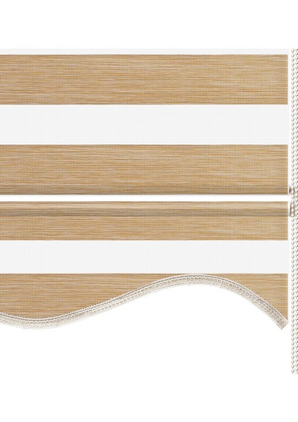 Soft Bamboo Krem Bej Kırçıllı Zebra Perde ( Etek Düz ) fırsatları