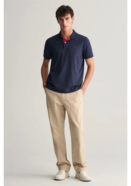 Erkek Lacivert Regular Fit Logolu Polo