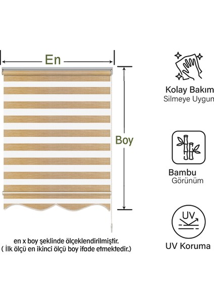Soft Bamboo Krem Bej Kırçıllı Zebra Perde ( Etek Düz ) fiyatları