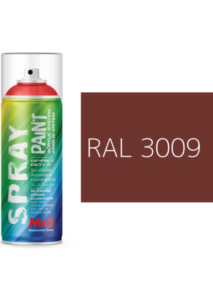 Extra Pigmentli Özel Yapım Akrilik Sprey Boya 400 ml (Kırmızı Tonları)(Araba-Metal-Ahşah-Plastik)