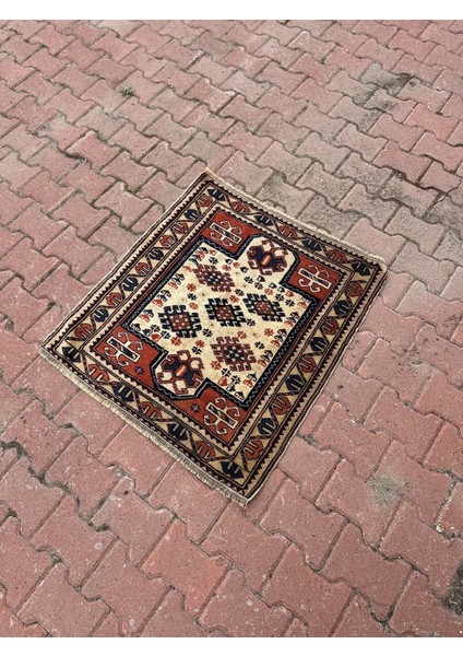 87X96 cm Küçük Boy El Dokuma Nostalji Kilim Küçük Dekoratif Halı