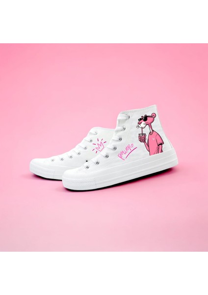 Pembe Kaplan Baskılı Spor Ayakkabı Sneaker