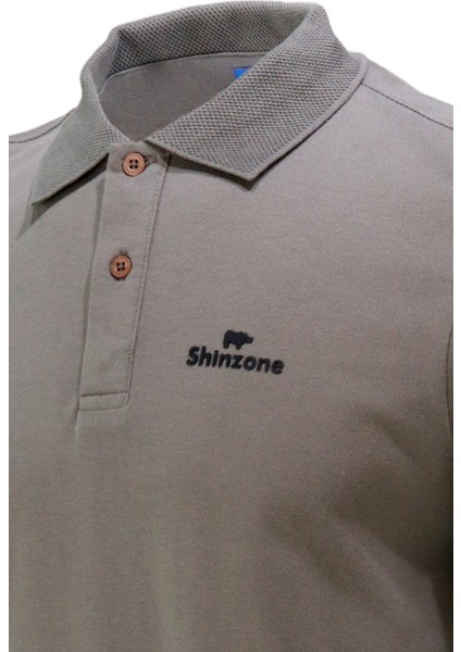 Erkek Polo Yaka Yumuşak Dokulu, Kol Bantlı Haki T-Shirt fiyatları