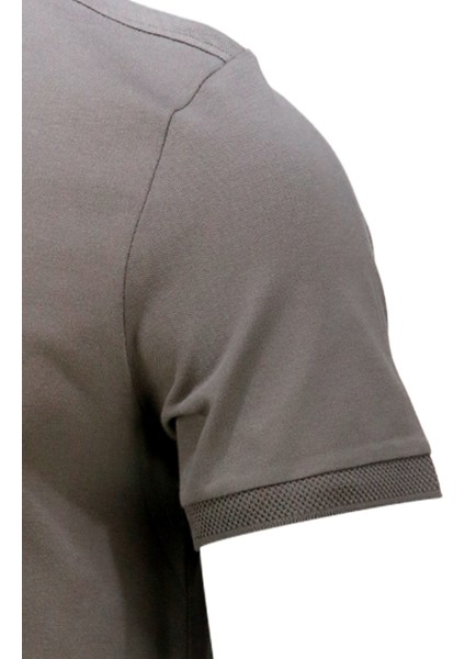 Erkek Polo Yaka Yumuşak Dokulu, Kol Bantlı Haki T-Shirt modelleri