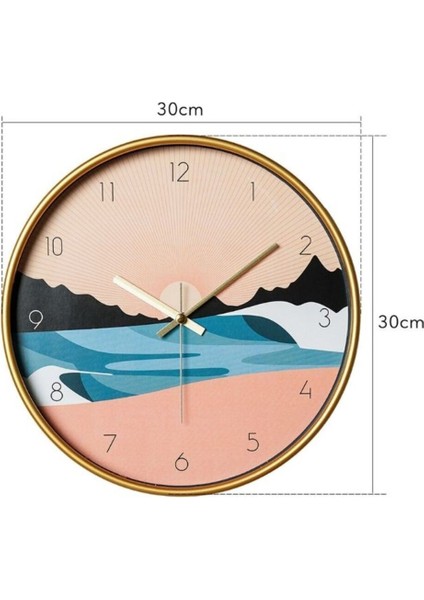 Muyika Iniziare Gün Doğumu Gerçek Cam 30 cm Sessiz Mekanizma Duvar Saati Pds-30